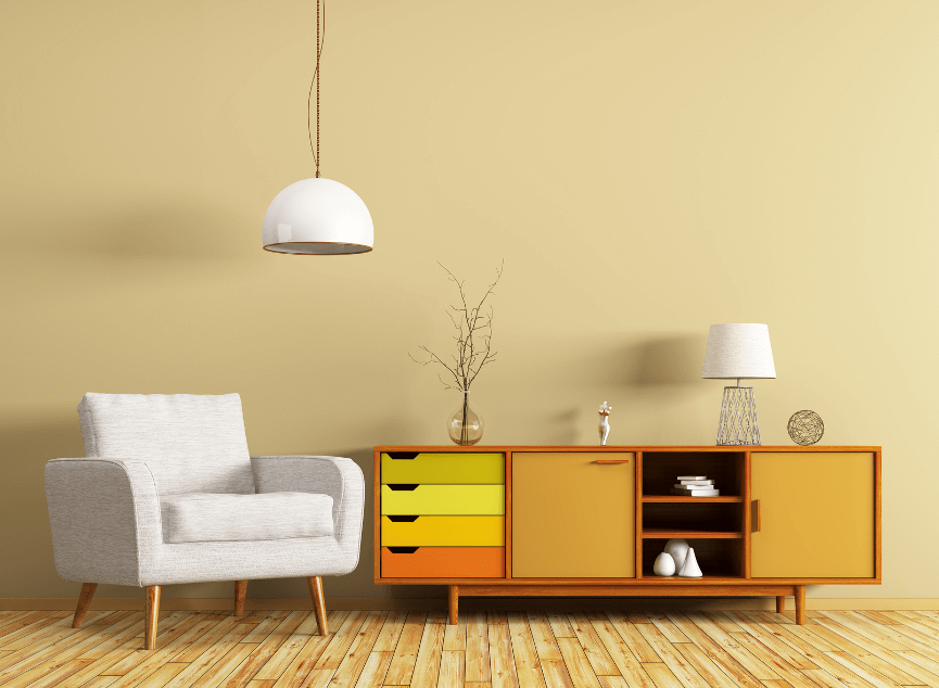 Modern eingerichtetes Zimmer mit Kommode